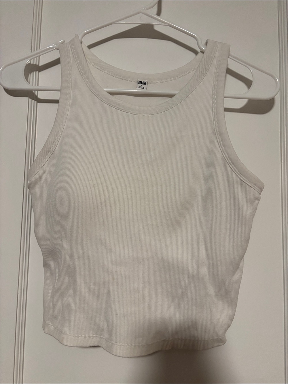 Uniqlo Cropped Ribbed Bra Top - White
